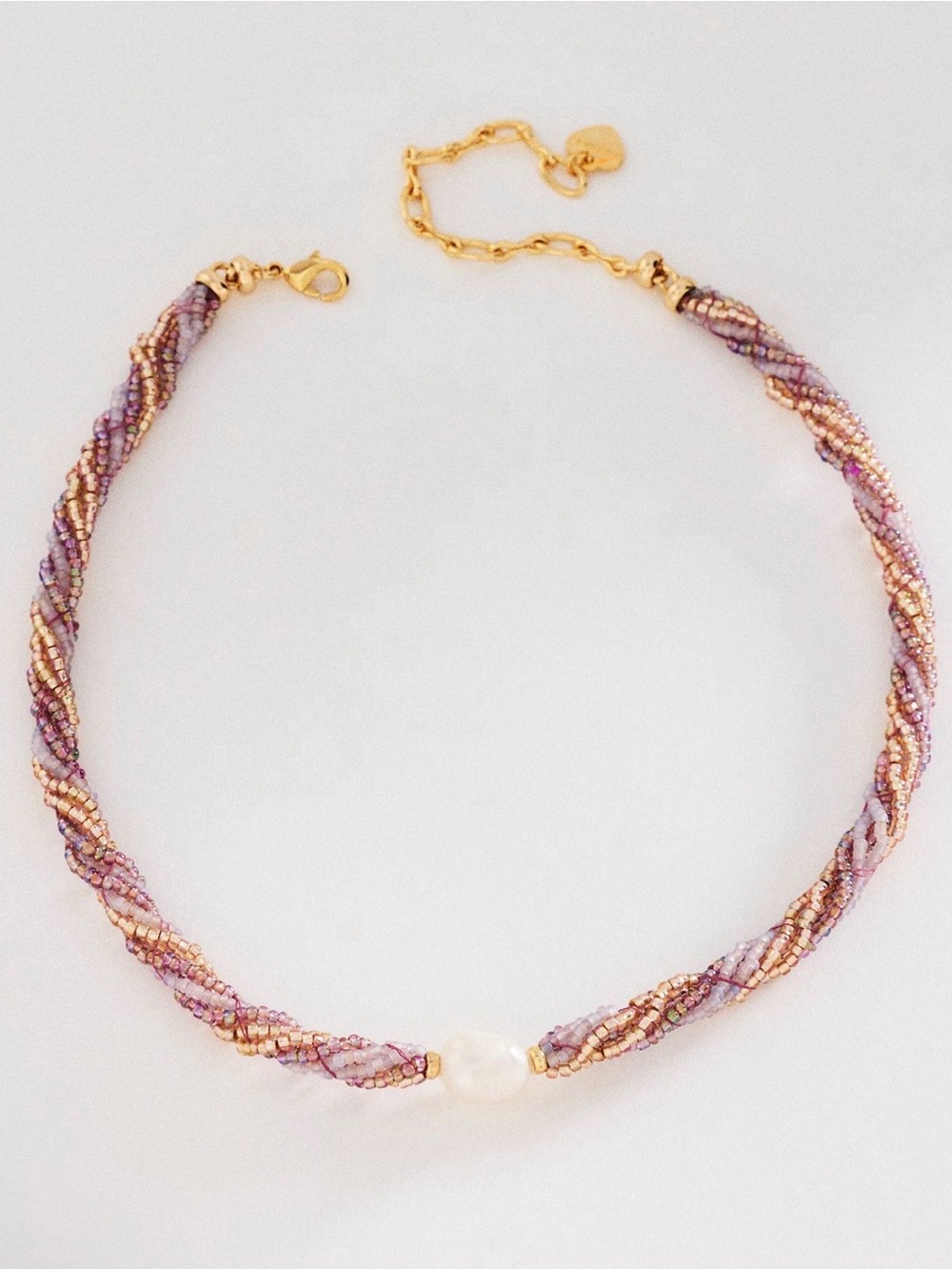 Anthropologie Twisted Beaded Pearl Necklace  NWT